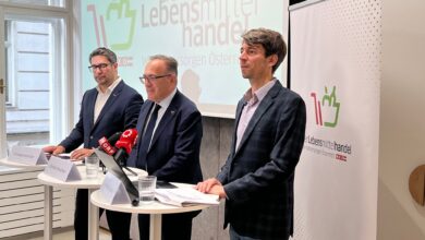 GF Dipl. TA Mag. Christoph Atzmüller (WKO), KR Christian Prauchner (Fachverbandsobmann Lebensmittelhandel und Spar-Kaufmann), MMag. Dr. Wolfgang Ziniel (KMU Forschung Austria) Bild: WKO