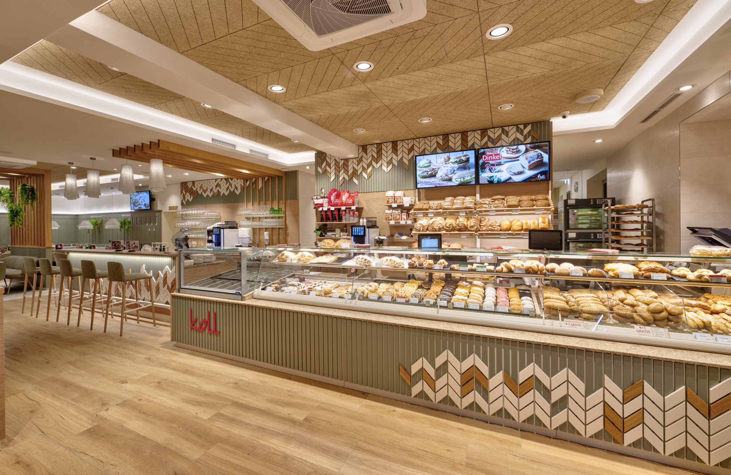 Ausgezeichneter Ladenbau von AICHINGER im STORE BOOK 2026 des dLv: die Filiale der Bäckerei Koll in Katzelsdorf © Michaela Begsteiger / AICHINGER