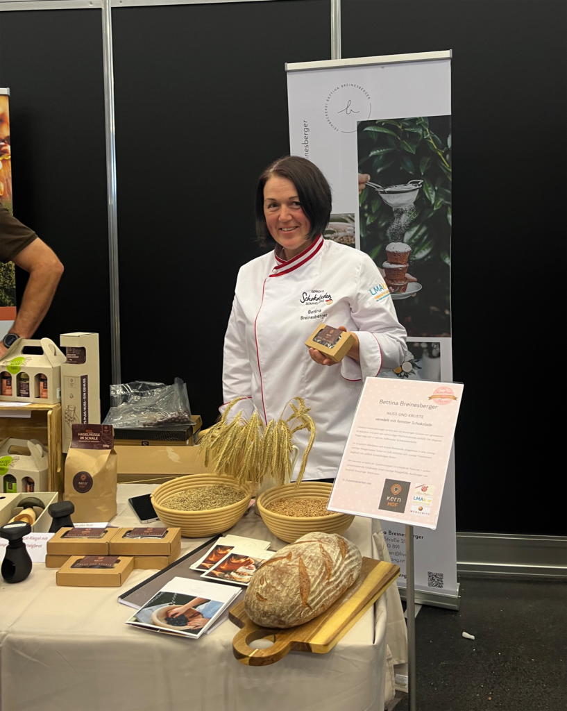 Mit Nuss und Kruste, veredelt mit feinster Schokolade, betörte Bettina Breinesberger die Messebesucher.© messewels