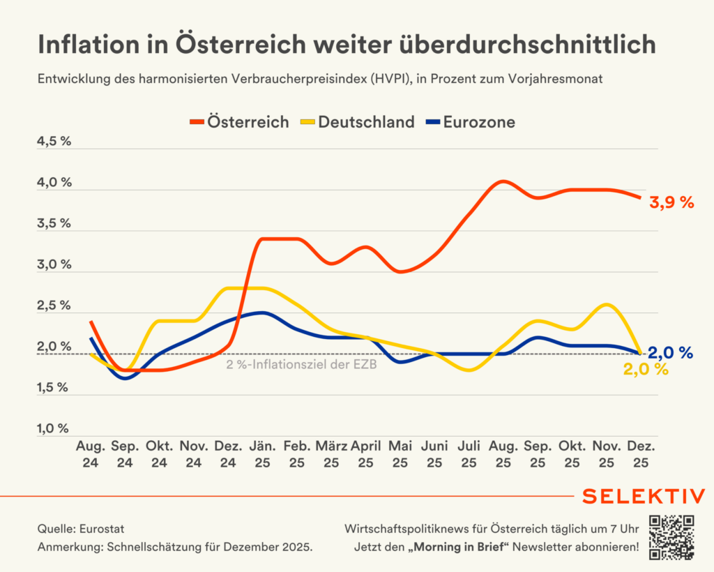 Besorgnis erregende Inflationsentwicklung in Österreich. Nun versucht die Regierung gegenzusteuern.